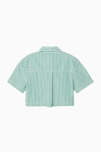 Striped Cropped Shirt in Cotton