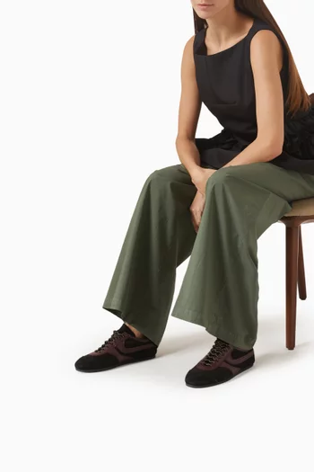 Leather-trim Sneakers in Suede