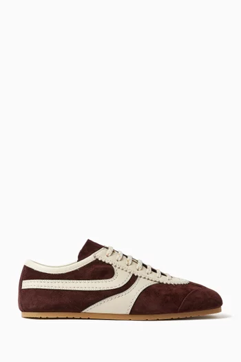 Leather-trim Sneakers in Suede
