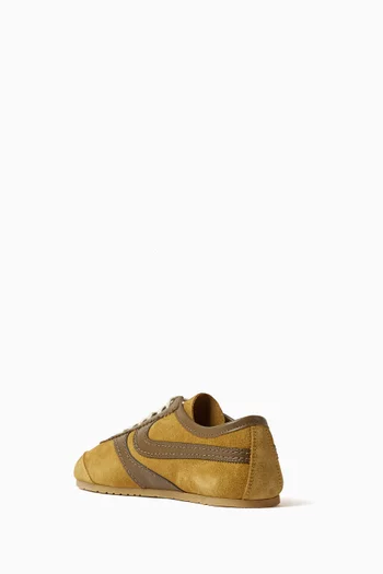 Leather-trim Sneakers in Suede