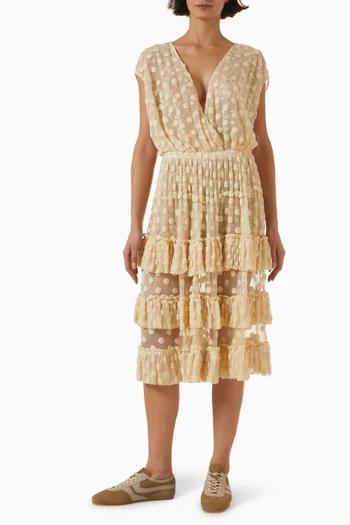 Dally Polka-dot Dress in Cotton Blend