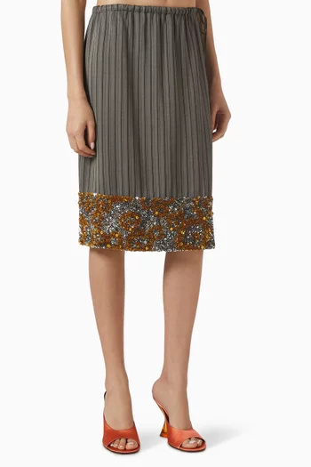 Sequin-embellished Skirt in Viscose