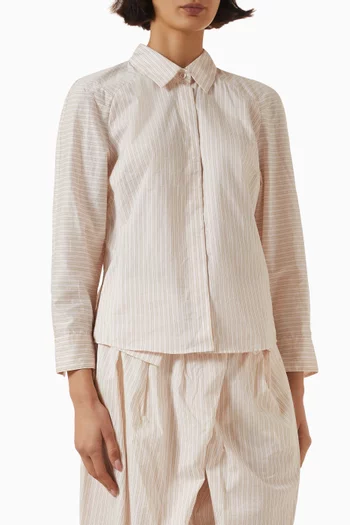 Clavinia Striped Shirt in Cotton Blend