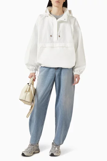 Textured Anorak Jacket in Cotton Blend