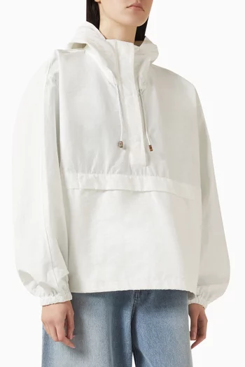 Textured Anorak Jacket in Cotton Blend