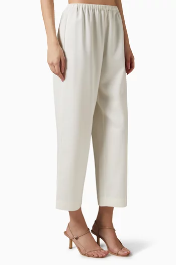Crop Wide-leg Pants in Wool Blend