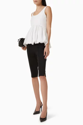 Voluminous Peplum Top in Cotton