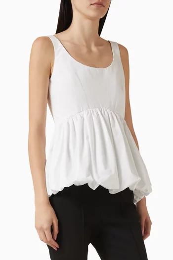 Voluminous Peplum Top in Cotton