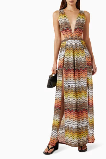 Slit Jumpsuit in Rayon Blend