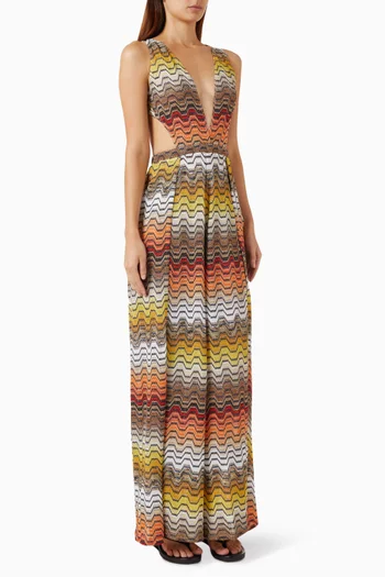 Slit Jumpsuit in Rayon Blend