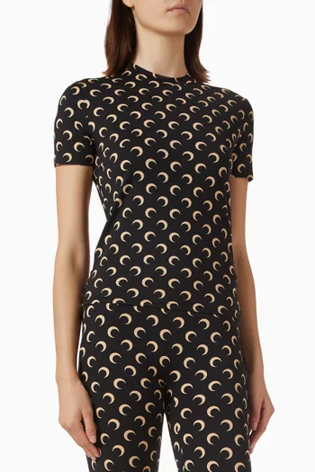 Moon-print T-shirt in Jersey