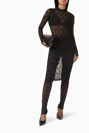 Moon-motif Skirt Pants in Mesh