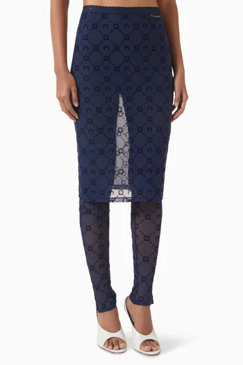 Moon-motif Skirt Pants in Mesh