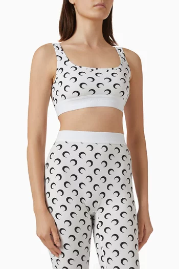 Moon-print Sports Bra in Jersey