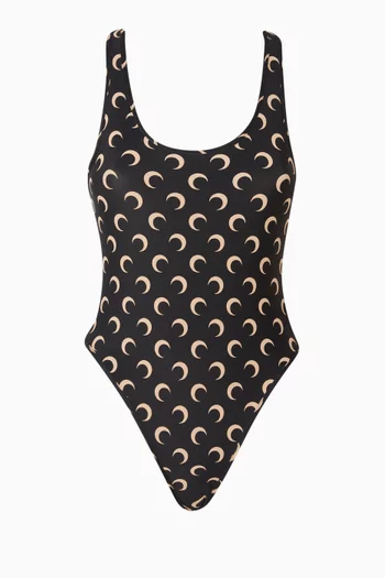 Moon-print One-piece Swimsuit