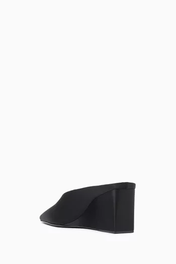 Wedge 75 Mules in Satin