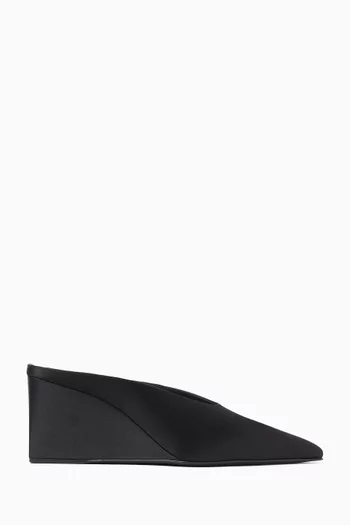 Wedge 75 Mules in Satin