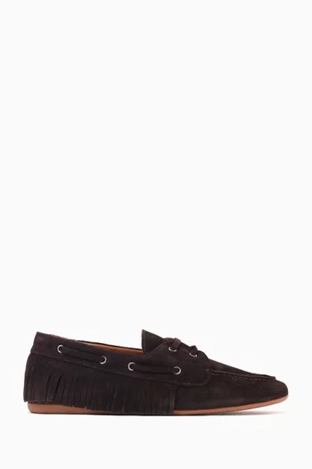 Sperry Fringe Boat Shoes in Suede