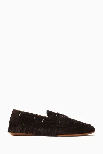Sperry Fringe Boat Shoes in Suede