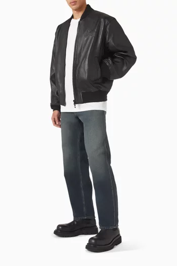 Logo Jacket in Leather