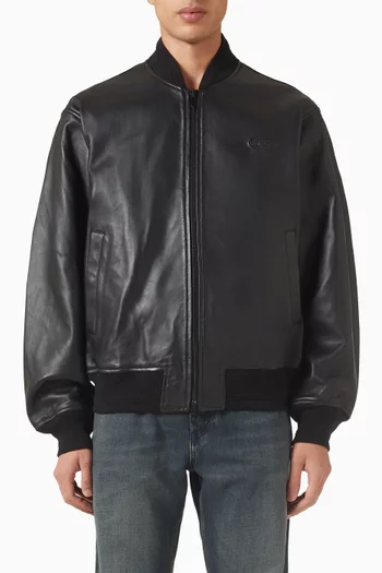 Logo Jacket in Leather