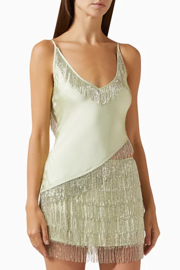 Marcia Asymmetric Beaded Top