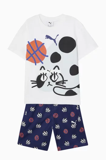 Sporty Cats Relaxed Graphic T-shirt