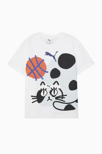 Sporty Cats Relaxed Graphic T-shirt