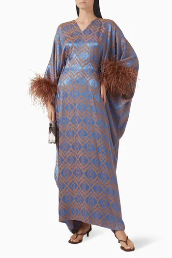 Metallic-print Kaftan