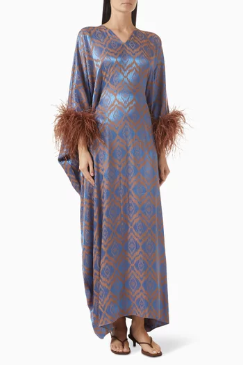 Metallic-print Kaftan