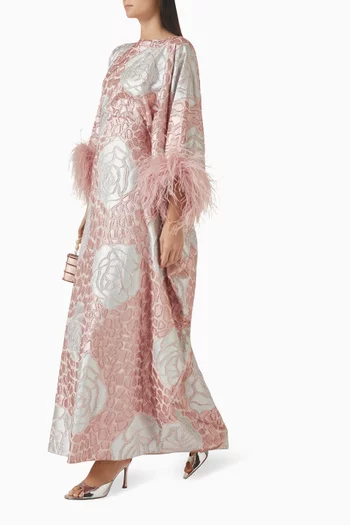 Metallic Floral Cocoon Kaftan