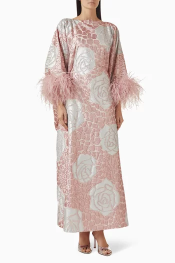 Metallic Floral Cocoon Kaftan