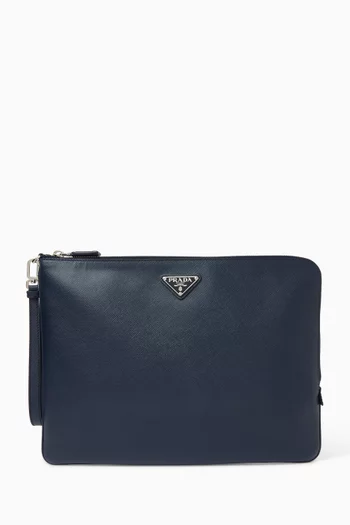 Pouch in Saffiano Leather