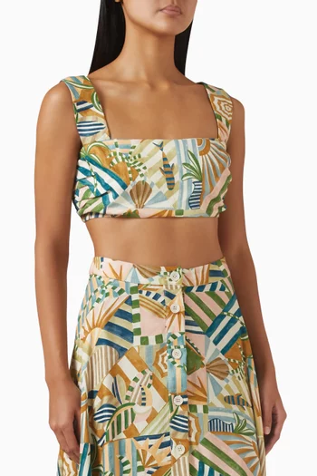 Nova Crop Top in Linen