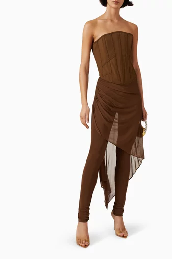 Skirt-overlay Pants