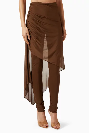 Skirt-overlay Pants
