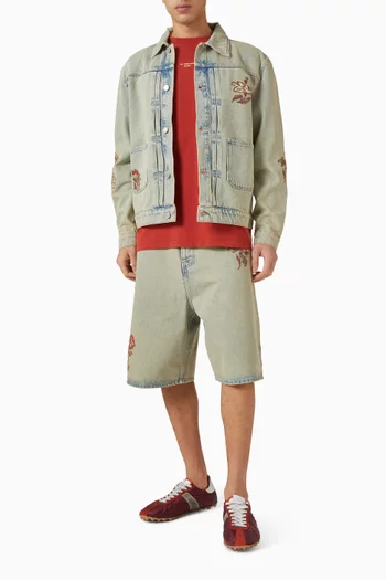 Dusty Embroidered Jacket in Denim