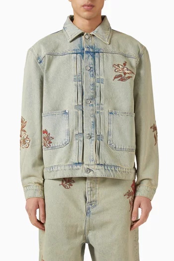 Dusty Embroidered Jacket in Denim