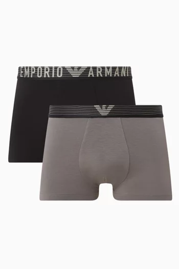 Logo Boxer Briefs in Stretch-cotton, Set of 2