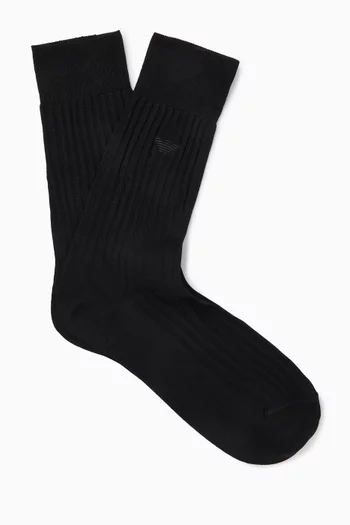 Ankle Logo Socks in Ribbed-knit