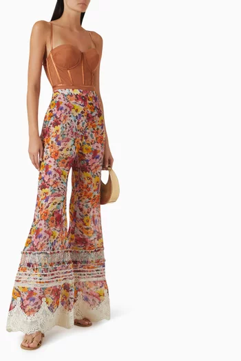 Luna Flared Pants in Linen Blend