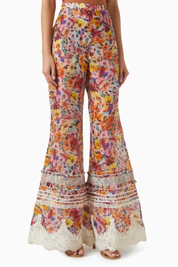 Luna Flared Pants in Linen Blend