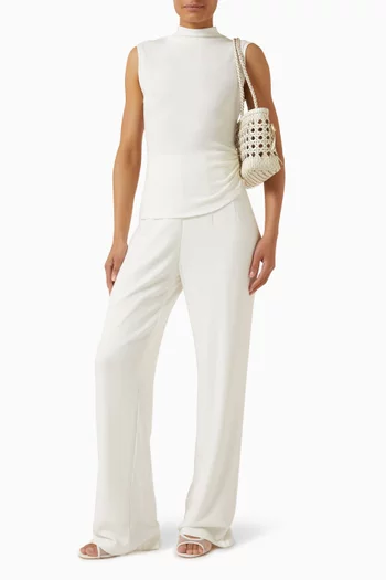 High-waist Knit Pants in Jersey