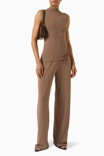 High-waist Knit Pants in Jersey
