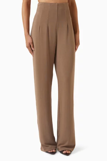 High-waist Knit Pants in Jersey
