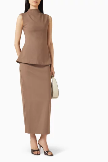 High-neck Top in Jersey