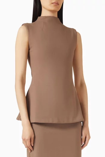 High-neck Top in Jersey