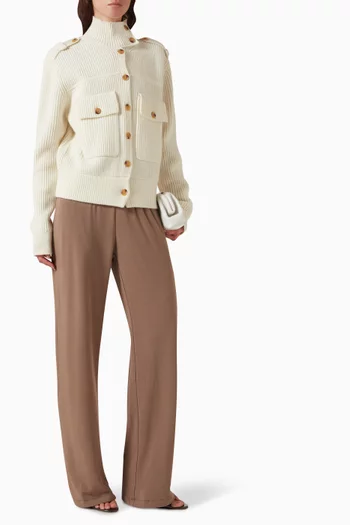 Button-up Cardigan in Wool Blend