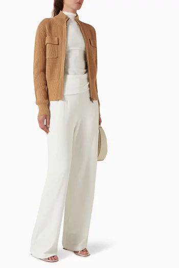 Zip-up Cardigan in Wool