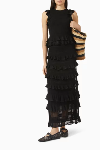 Luna Lace Frill Skirt in Viscose Blend